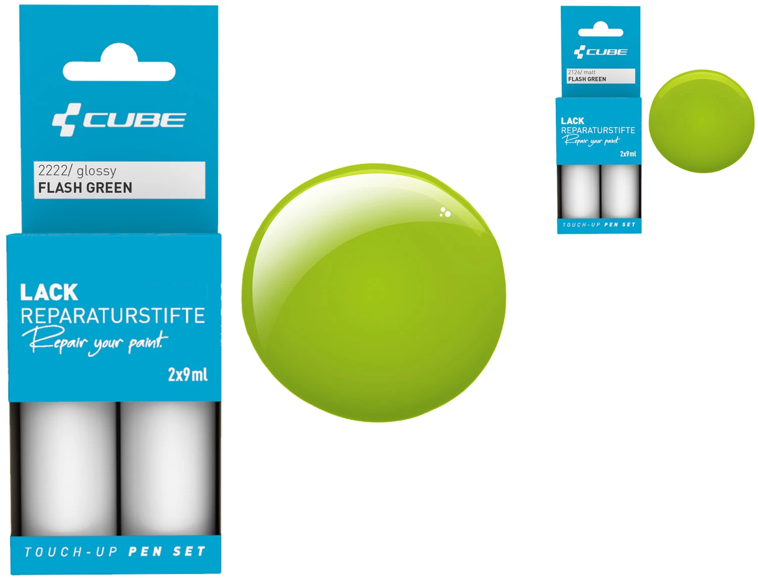 Cube Lackreparaturstift Set FLASH GREEN 1 Cube Lackreparaturstift Set FLASH GREEN