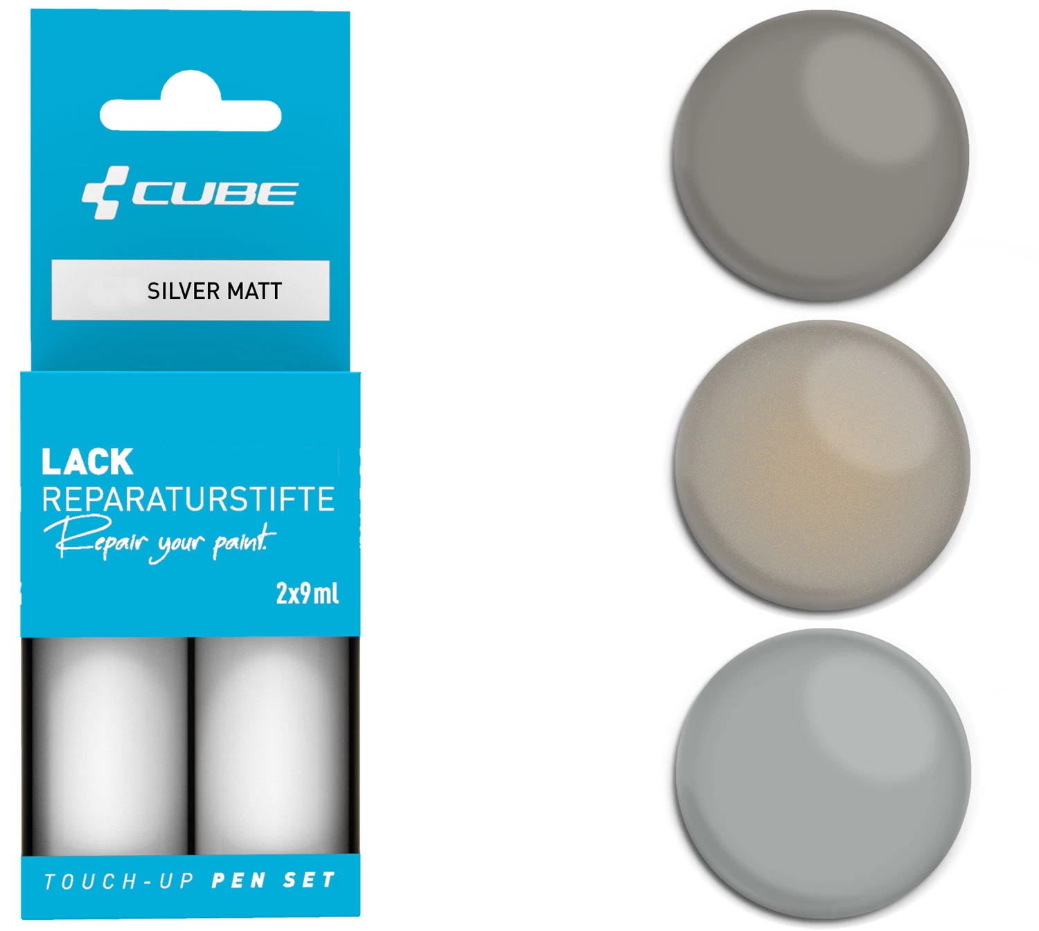 Cube Lackreparaturstift Set SILVER Matt 1 Cube Lackreparaturstift Set SILVER Matt